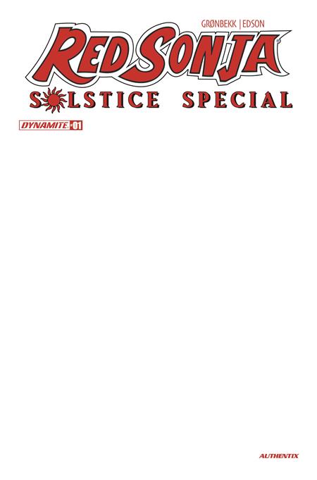 Red Sonja: Solstice Special #1 Cover D Blank Authentix