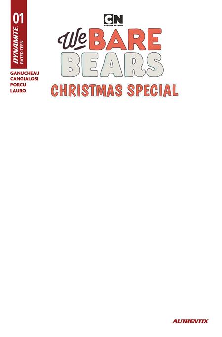 We Bare Bears Christmas Special #1 Cover E Blank Authentix
