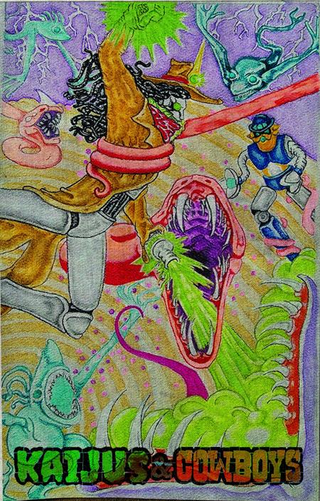 Kaijus & Cowboys #3 (Of 12) Cover C Heather Ewers Tapestry