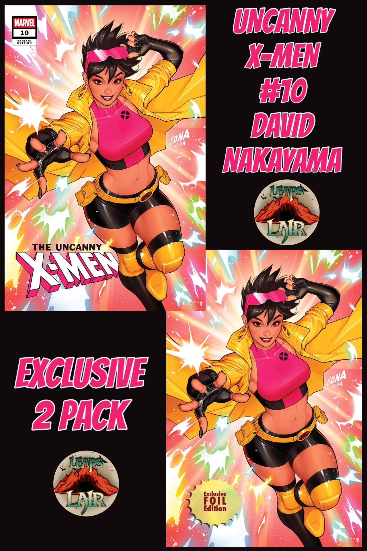 UNCANNY X-MEN #10 DAVID NAKAYAMA EXCLUSIVE VARIANT 2 PACK - JUBILEE