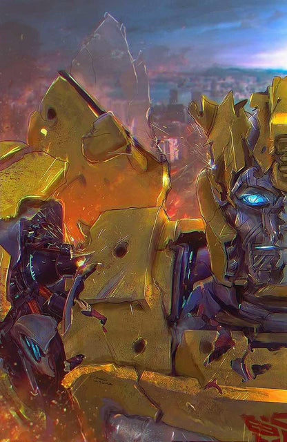 TRANSFORMERS #1 11TH PTG TIAGO DA SILVA BUMBLEBEE VIRGIN VARIANT CONNECTING SET LTD 1000