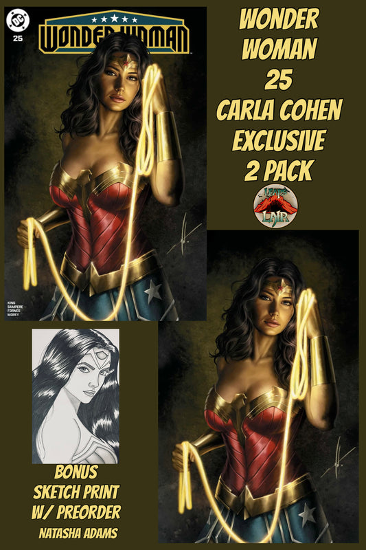 Wonder Woman #25 – Carla Cohen Exclusive Virgin & Variant -2PK Presale 9/17