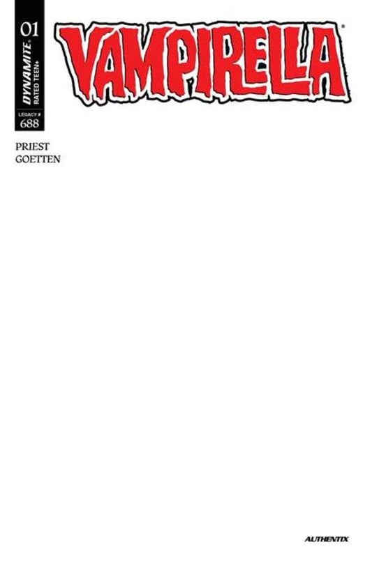 Vampirella (2026) #1 Cover F Blank Authentix PRESALE 4/22