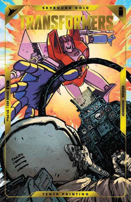 Transformers #2 10 Th Printing Cover A Daniel Warren Johnson & Mike Spicer Emboss & Gold Foil PRESALE 3/11