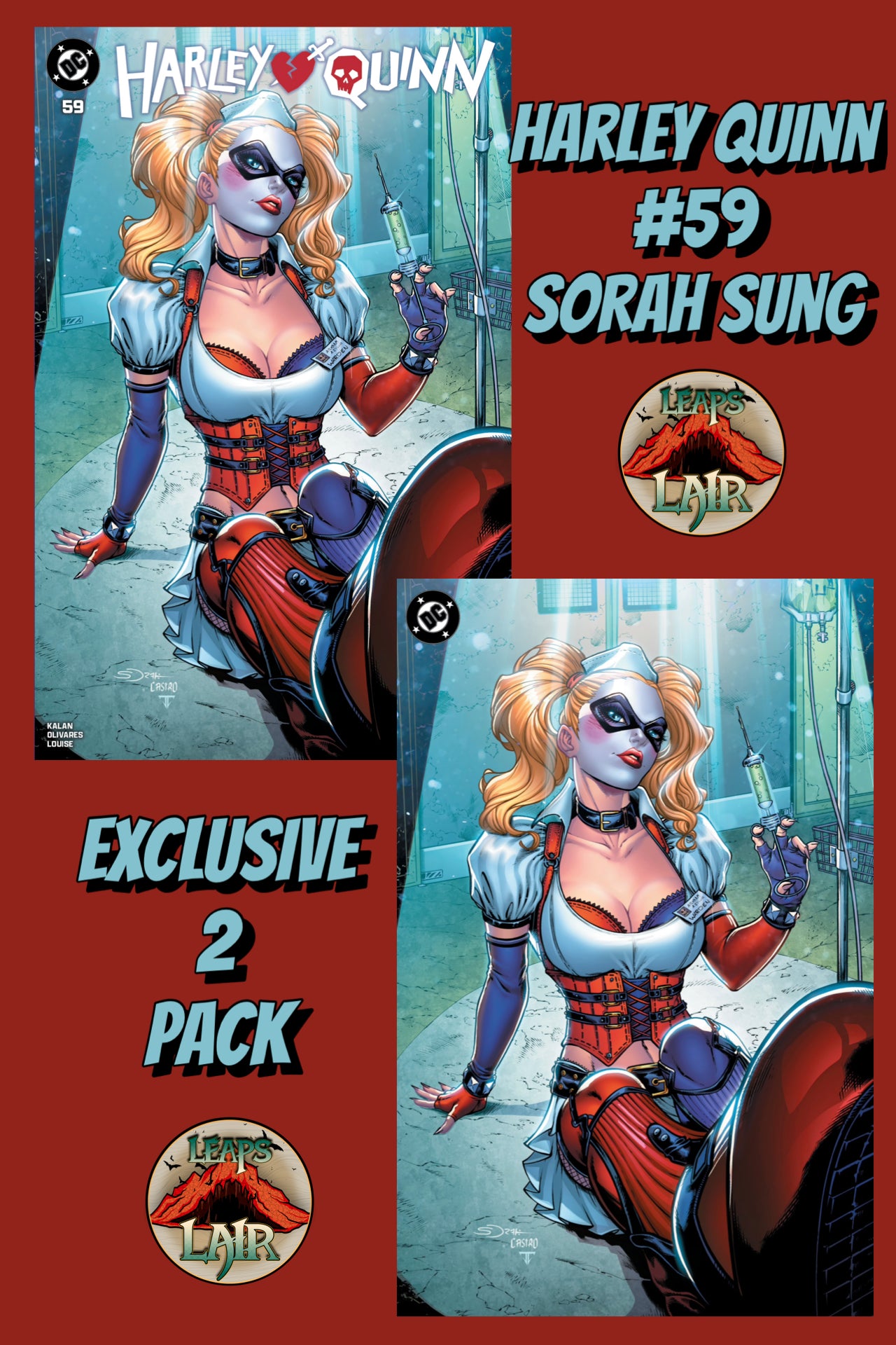 Harley Quinn #59 Sorah Suhng 2-Pack Exclusive LeapsLair Trade + Virgin