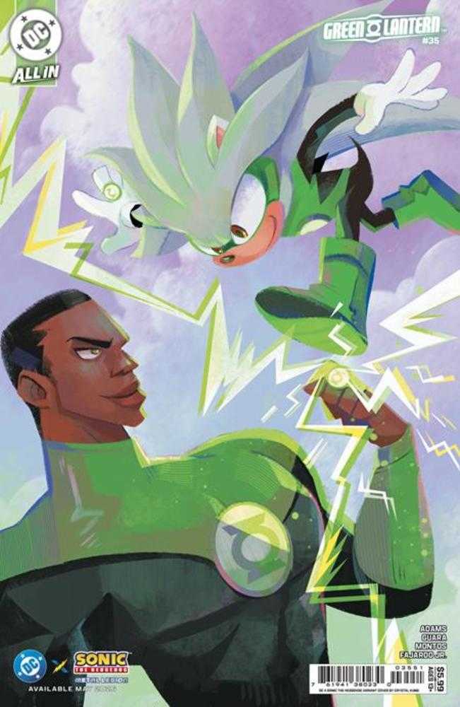 Comic book cover of 'Green Lantern #35 Cover E Crystal Kung DC X Sonic Card Stock Variant'