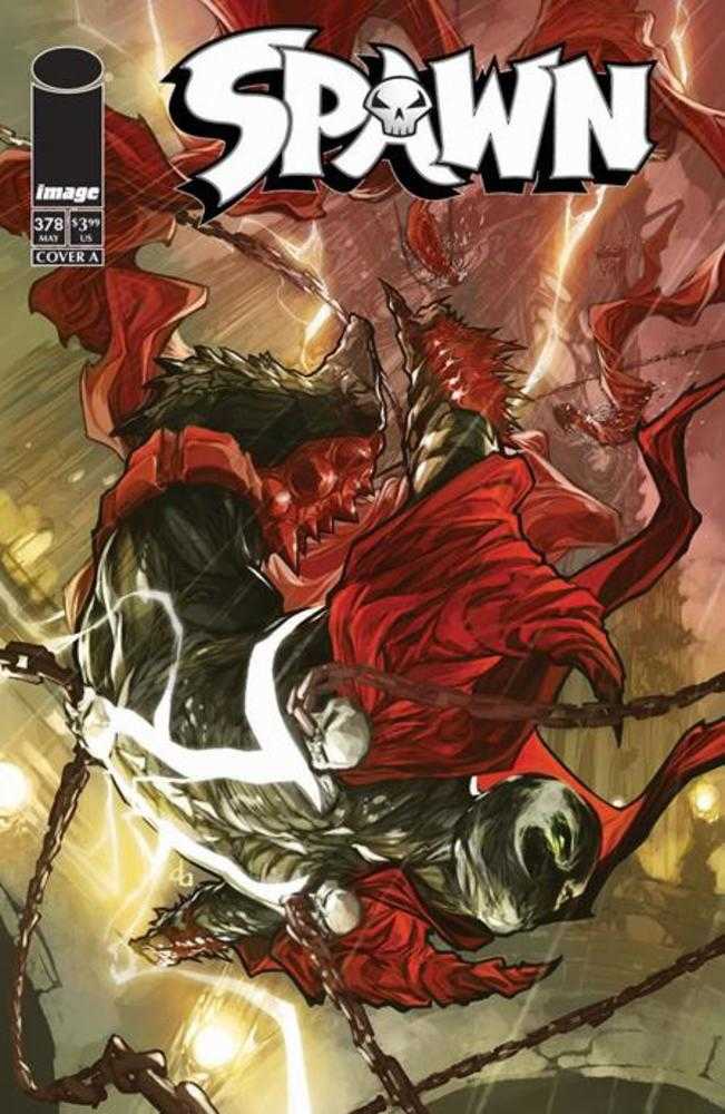 Comic book cover of 'Spawn #378 Cover A Don Aguillo PRESALE 8/26'