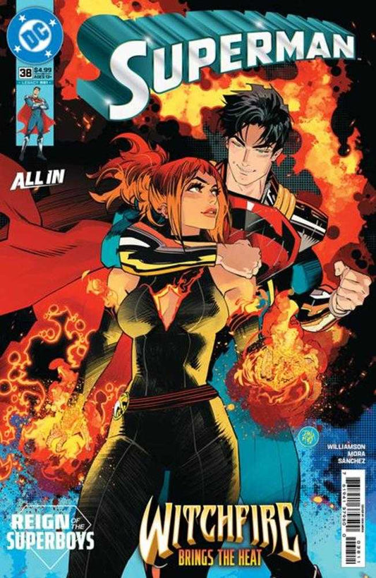 Comic book cover of 'Superman #38 Cover A Dan Mora (The Reign Of The Superboys)'