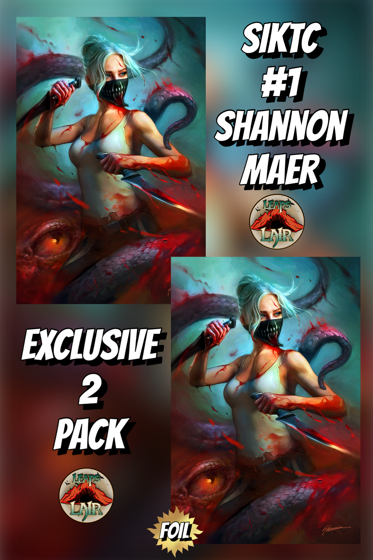 SIKTC #1 10th Printing Maer LeapsLair Blue Virgin & Foil 2-Pack Presale 3/11