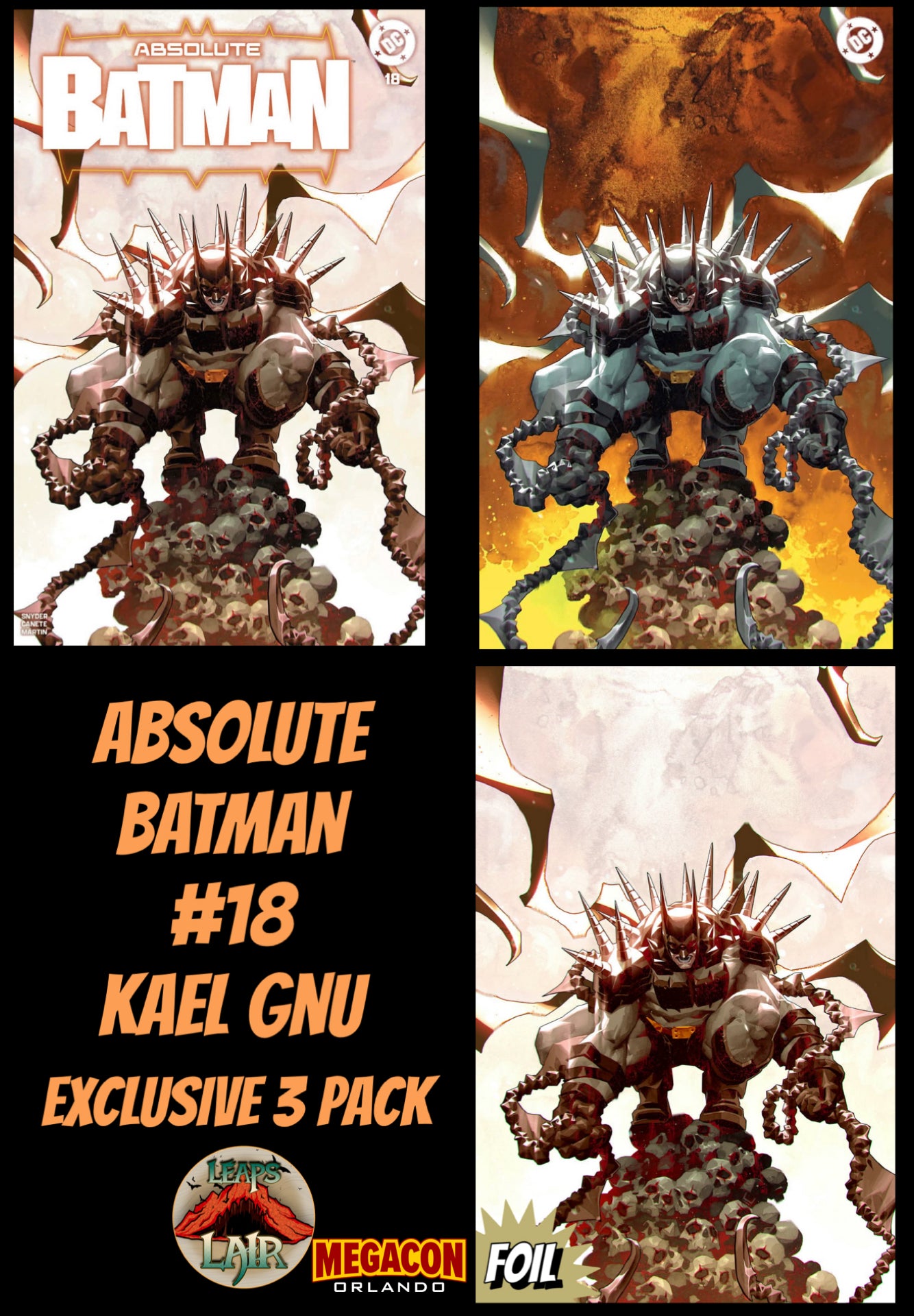 Absolute Batman 18 Megacon Kael Ngu Trade Virgin Foil Set 3 Pack