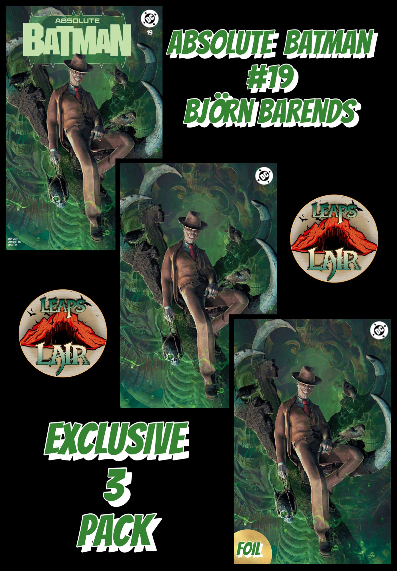 Absolute Batman #19 Björn Barends Trade, Virgin & Virgin Foil (3PK) | PREORDER 4/8 | 1st Absolute Scarecrow
