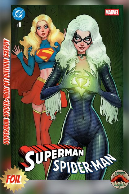 Superman Spider-Man #1 Nathan Szerdy LeapsLair Exclusive Foil Trade cover