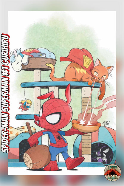 Spider-Man Superman #1 Gurihiru LeapsLair Exclusive Virgin cover
