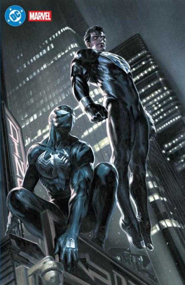 Comic book cover of 'DC Marvel Superman Spider-Man #1 (One Shot) 2nd Print Cover D Gabriele Dell Otto Foil Card Stock Variant'