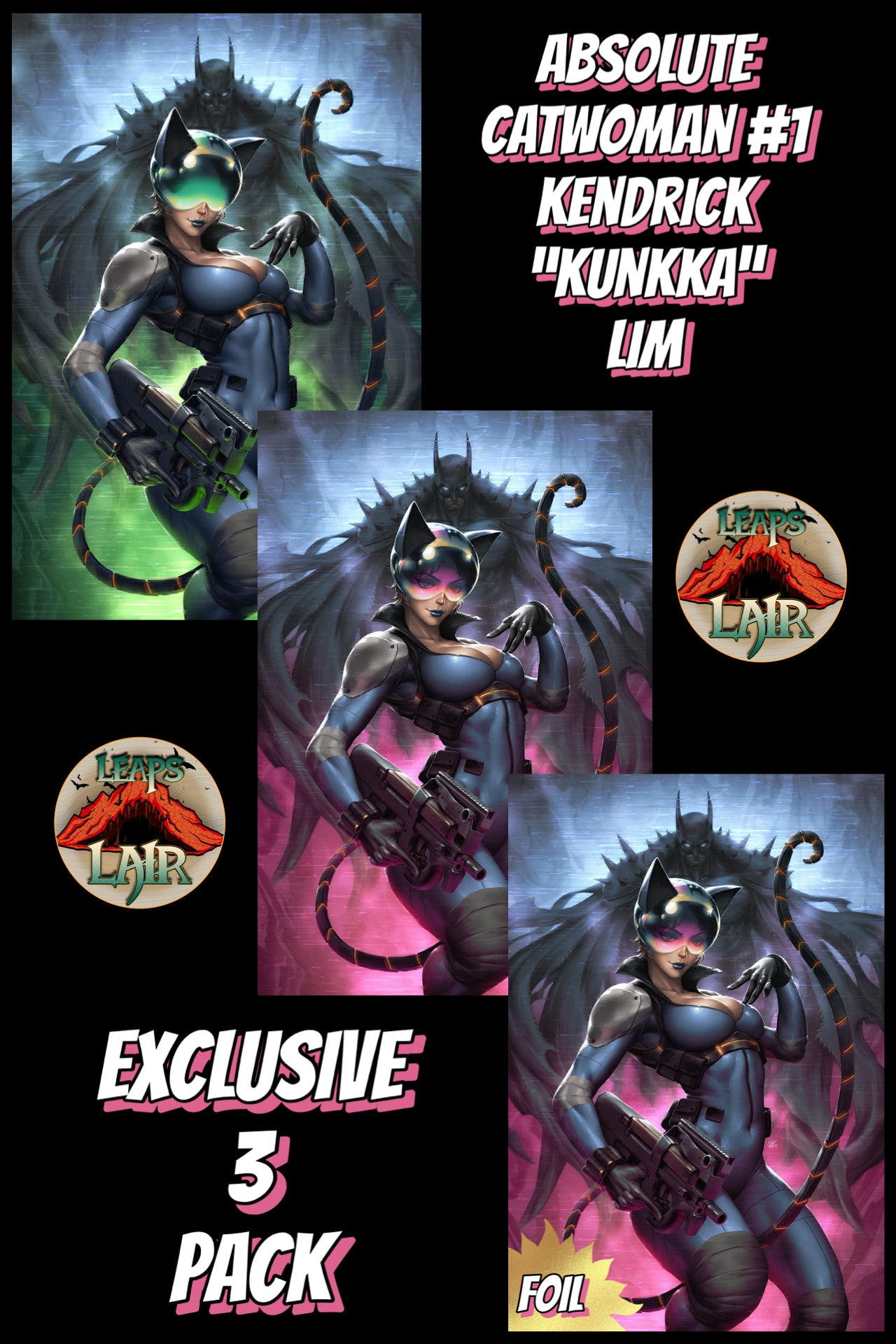 Absolute Catwoman #1 Kendrick Lim 3PK Trade Pink Virgin Pink Foil