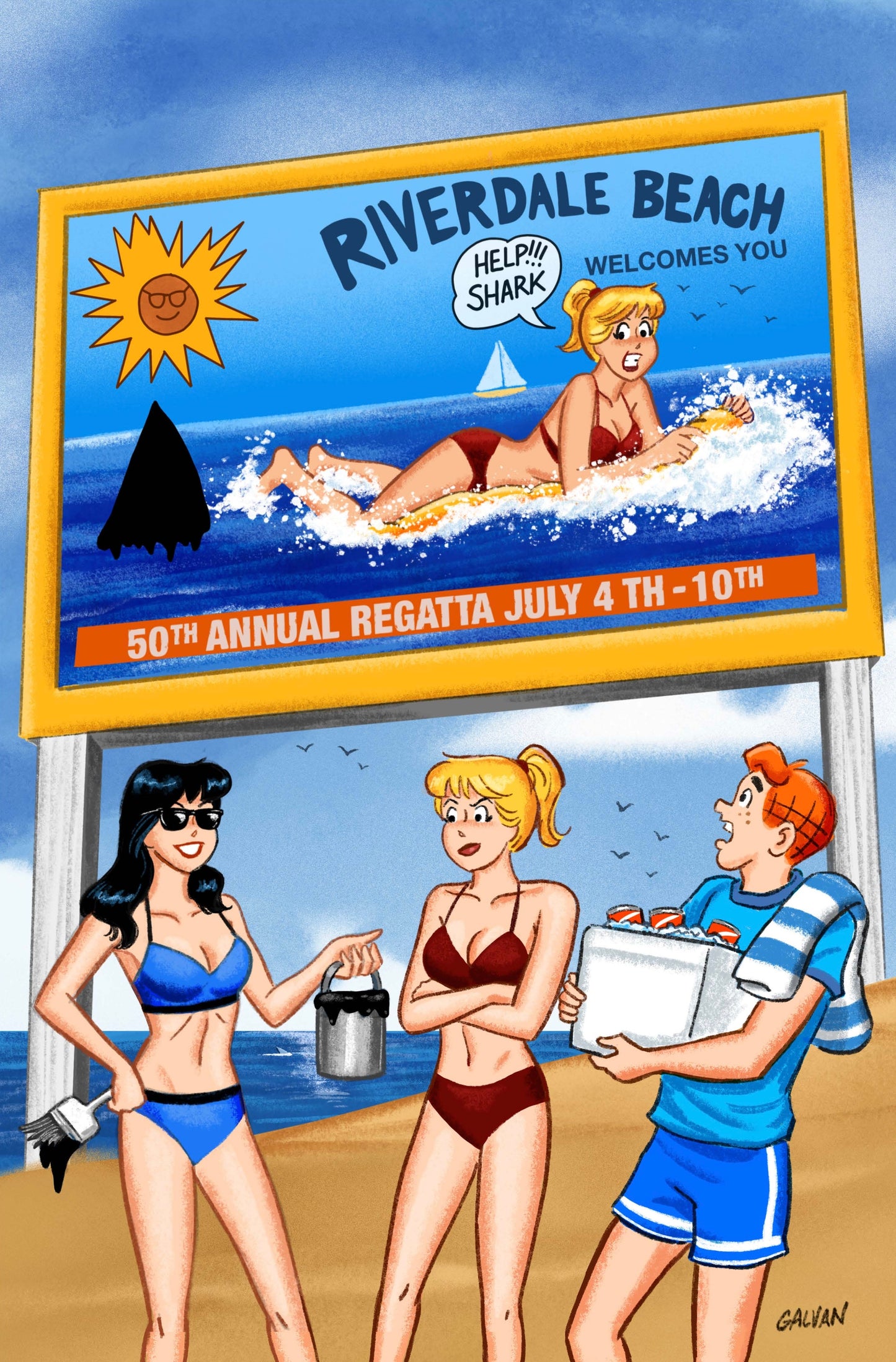 Archie's TV Laugh-Out #79 Facsimile - 'You're Gonna Need a Bigger Boat' Jaws Homage - Bill Galvan - LeapsLair Exclusive