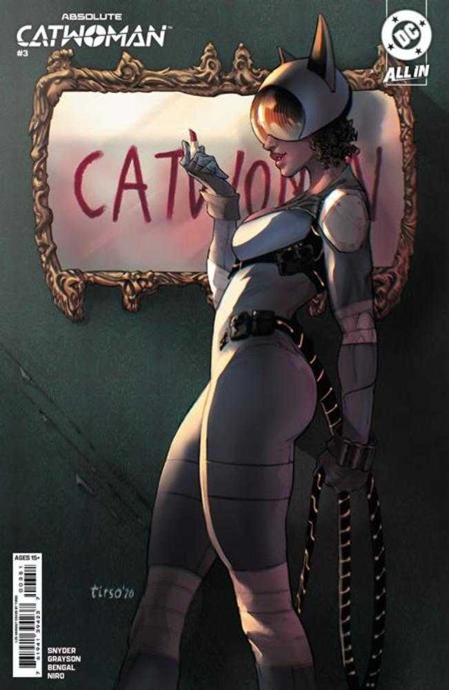 Comic book cover of 'Absolute Catwoman #3 (Of 6) Cover E 1 in 25 Tirso Card Stock Variant PRESALE 8/26'