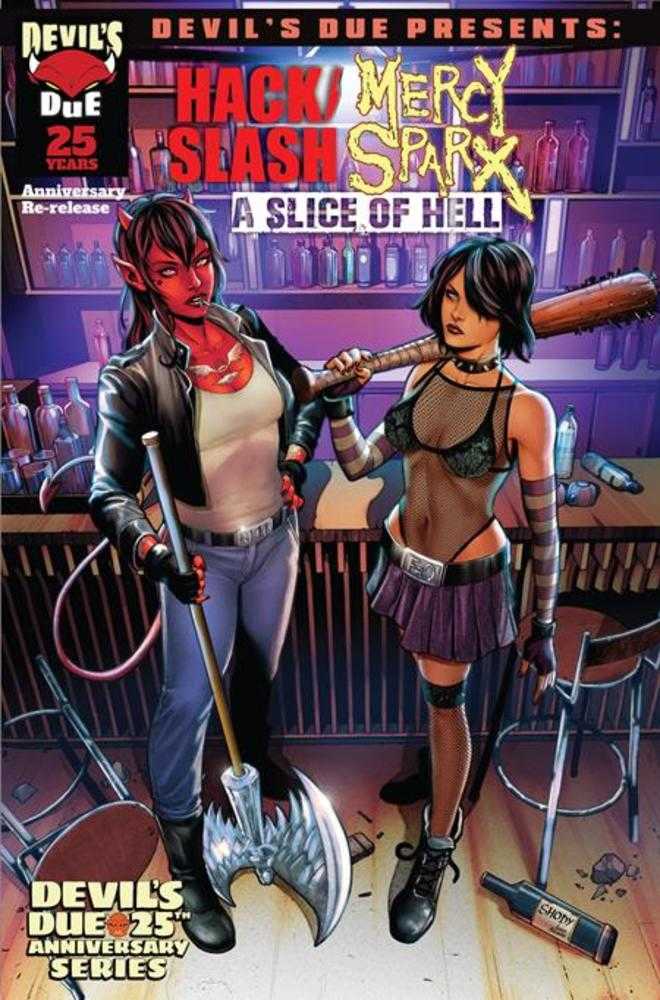 Comic book cover of 'Devils Due Presents Hack Slash Mercy Sparx #1 (One Shot) Cover C Renan Shody Variant (Mature) PRESALE 8/26'