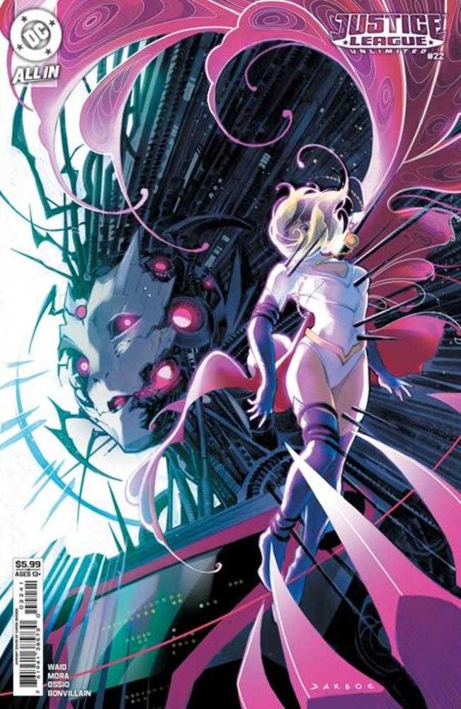 Comic book cover of 'Justice League Unlimited #22 Cover D Karen S Darboe Card Stock Variant PRESALE 8/26'