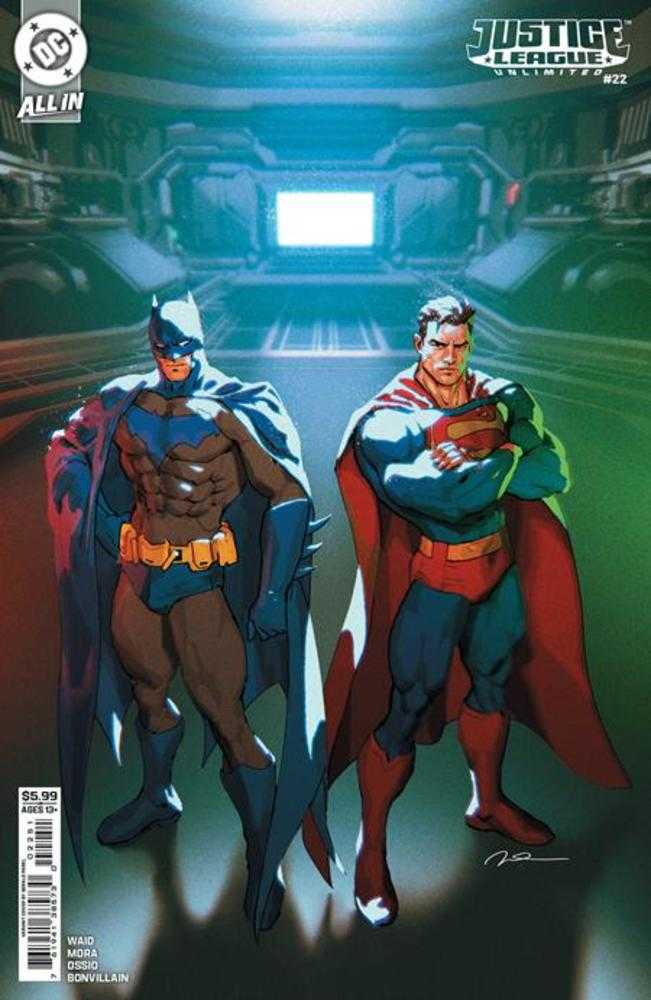 Comic book cover of 'Justice League Unlimited #22 Cover E Gerald Parel Card Stock Variant PRESALE 8/26'