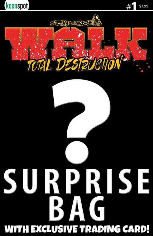 Comic book cover of 'Walk Total Destruction #1 (One Shot) Cover B Stefano Cardoselli Surprise Cover Bagged With Trading Card Variant PRESALE 8/26'