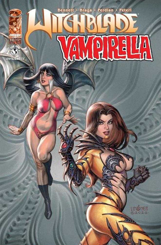 Comic book cover of 'Witchblade Vampirella #1 (One Shot) Cover B Joseph Michael Linsner Variant PRESALE 8/26'