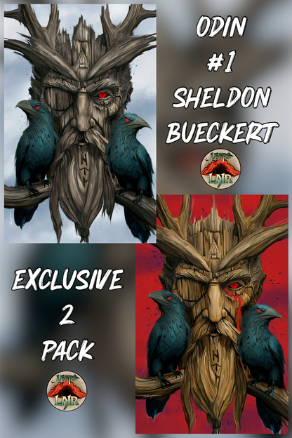 Odin #1 Cover Sheldon Bueckert LeapsLair Shared Exclusive Red + Silver Set PREORDER 5/20