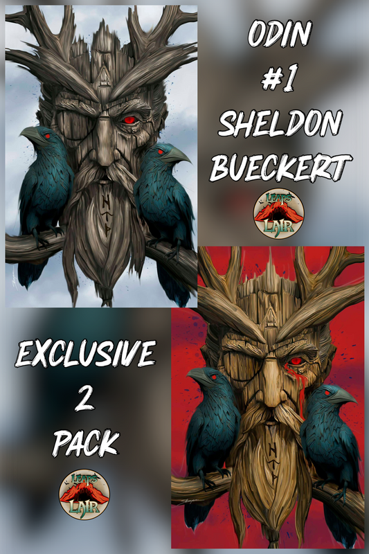 Odin #1 Cover Sheldon Bueckert LeapsLair Shared Exclusive Red + Silver Set PREORDER 5/20