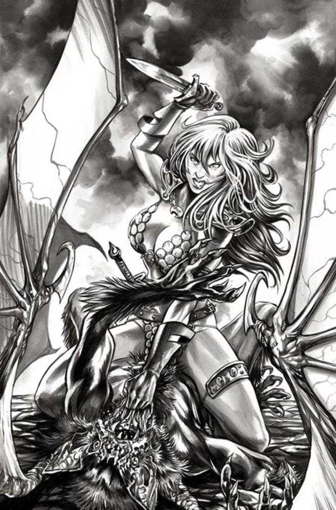 Red Sonja She Devil With A Sword #3 Cover P Inc 1:7 Mike Rooth Black & White Full Art Variant