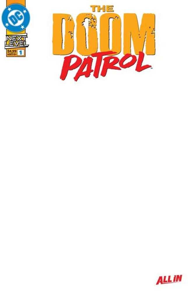 Doom Patrol #1 Cover E Blank Card Stock Variant PRESALE 9/02