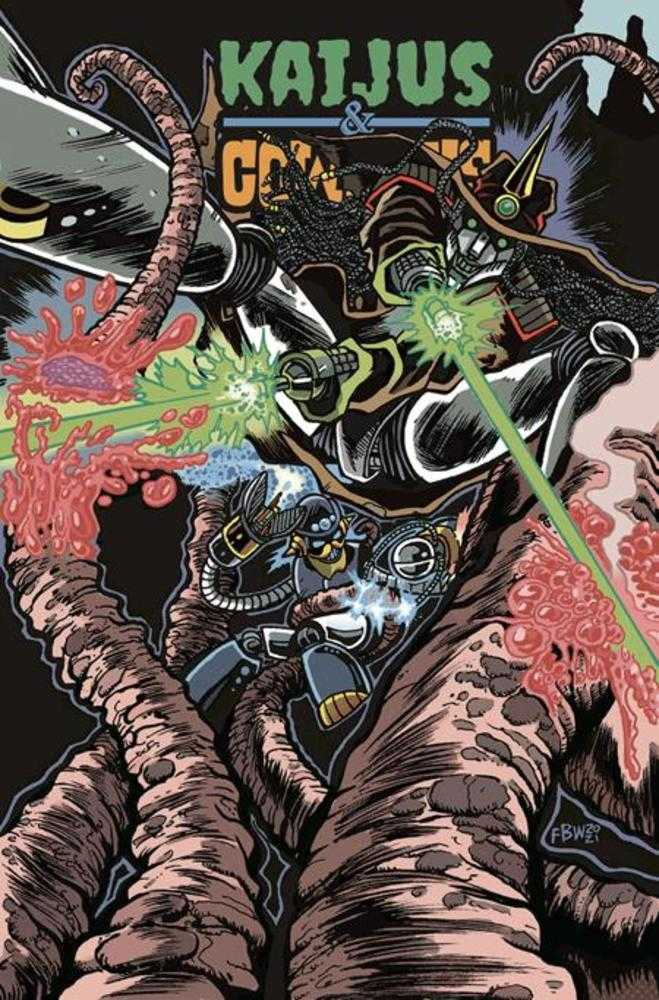 Comic book cover of 'Kaijus & Cowboys #2 (Of 12) Cover A Frankie B Washington'
