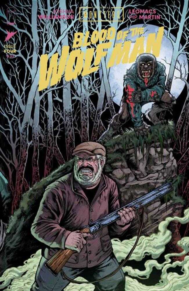 Comic book cover of 'Universal Monsters Blood Of The Wolf Man #4 (Of 4) Cover C (Inc 1:10) Maria Wolf & Mike Spicer Connecting Cover Variant'