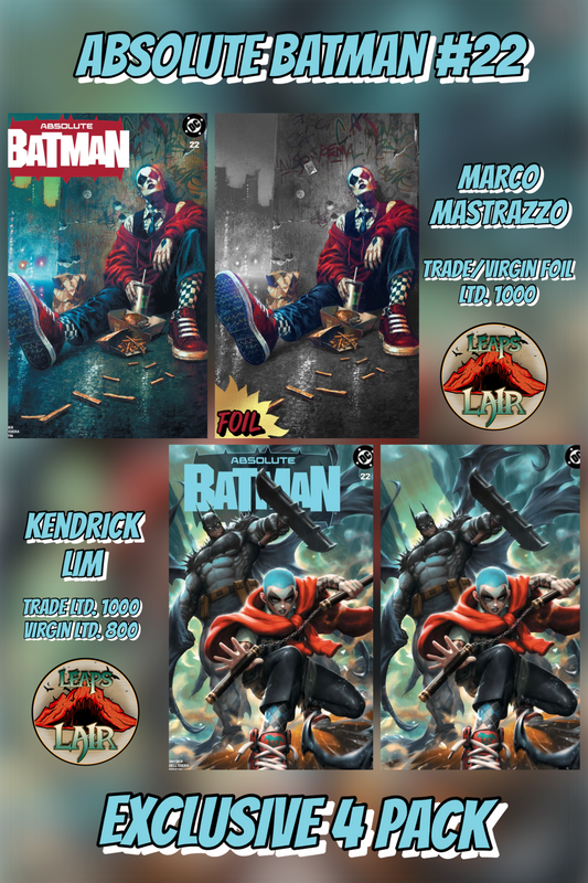 ABSOLUTE BATMAN #22 Exclusive 4-Pack (All Covers — Kunkka + Mastrazzo) PREORDER 7/8