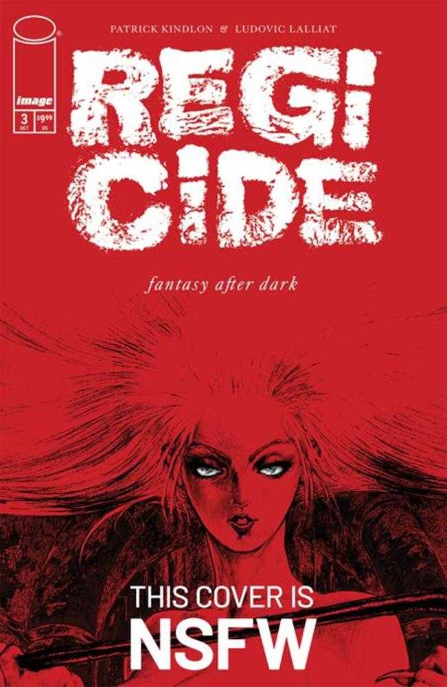 Comic book cover of 'Regicide #3 Cover B Atomcyber Nsfw Polybagged Variant (Mature)'