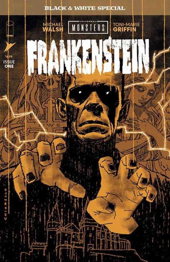 Comic book cover of 'Universal Monsters Frankenstein Black & White Special #1 (Of 2) Cover B Mark Chiarello Variant'