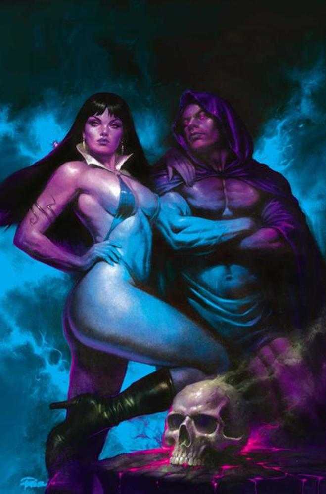 Comic book cover of 'Vampirella (2026) #6 Cover M (Inc 1:10) Lucio Parrillo Ultraviolet Full Art Variant'