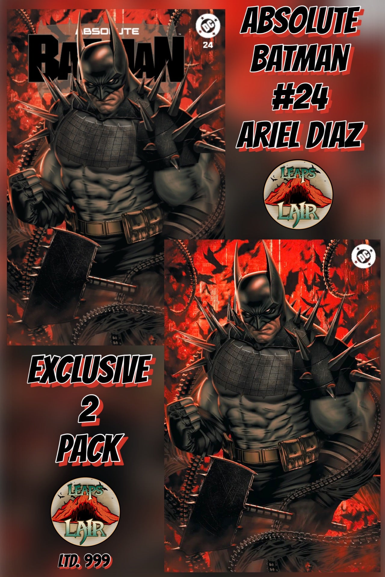 Comic book cover of 'Absolute Batman #24 Ariel Diaz LeapsLair Exclusive LTD 999 PREORDER 9/23'