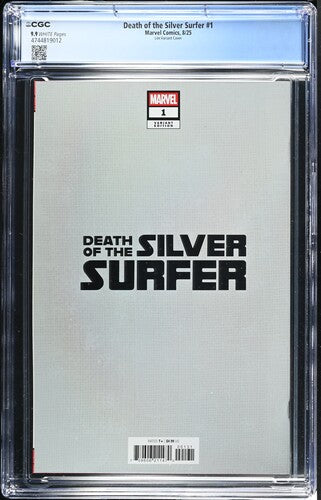 Comic book cover of 'Death of the Silver Surfer #1 Lim Variant CGC 9.9'