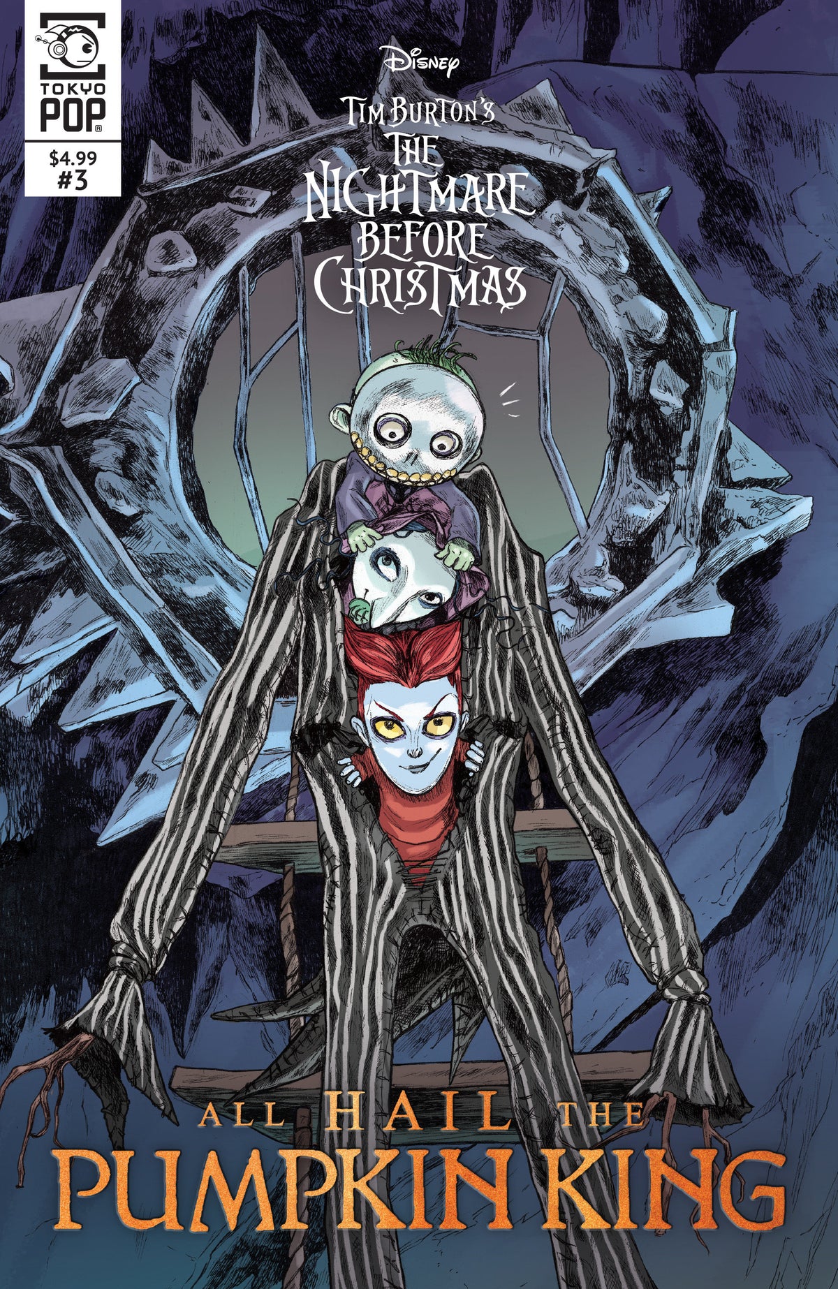 Comic book cover of 'Disney Tim Burton's The Nightmare Before Christmas: All Hail The Pumpkin King #3 Deborah Allo'