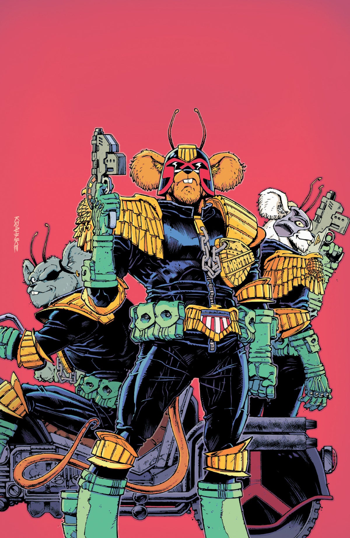 Judge Dredd/Biker Mice from Mars #1 Cover G 1:20 Andrew Krahnke Full Art