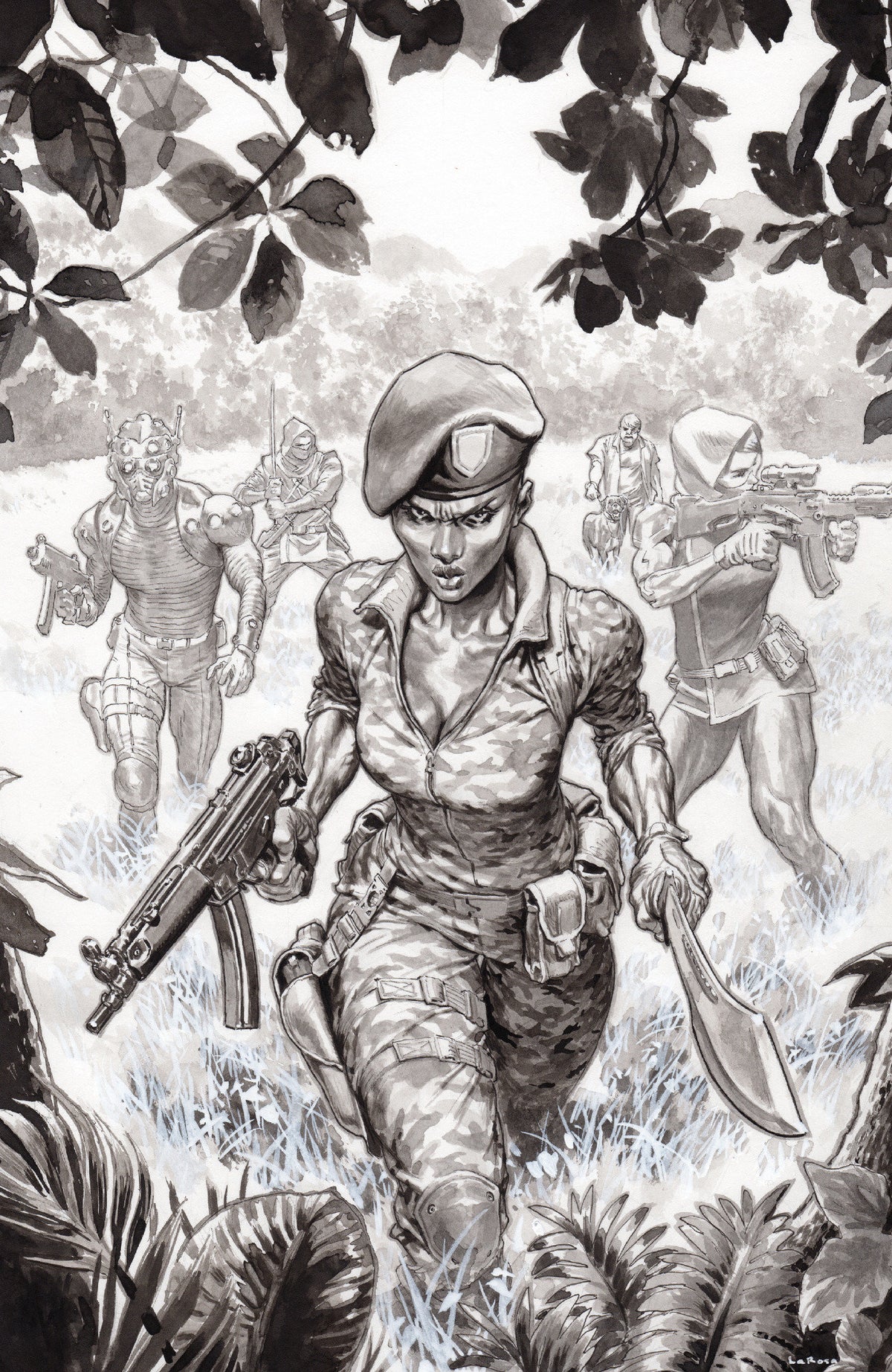 Fort Psycho #4 Cover C 1:20 Lewis LaRosa B&W