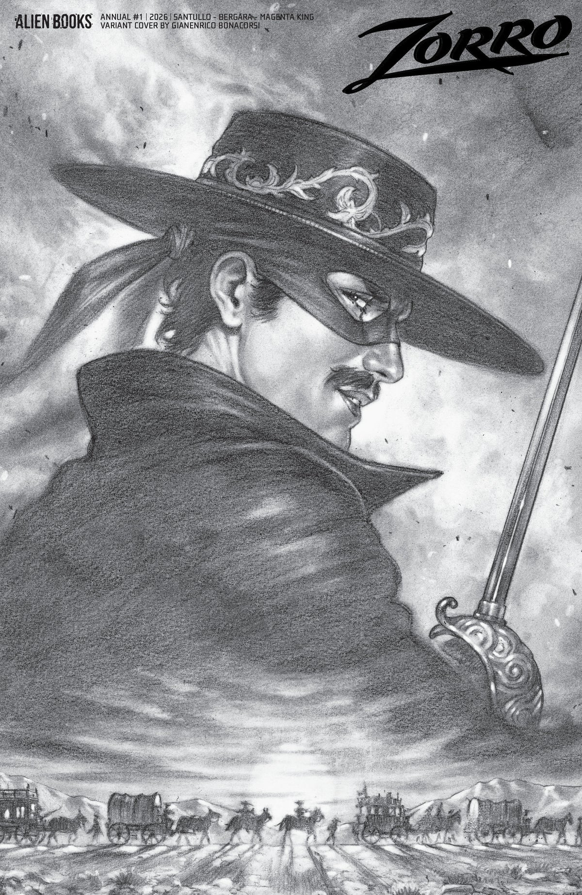 Zorro Annual #1 Cover D Gianenrico Bonacorsi B&W