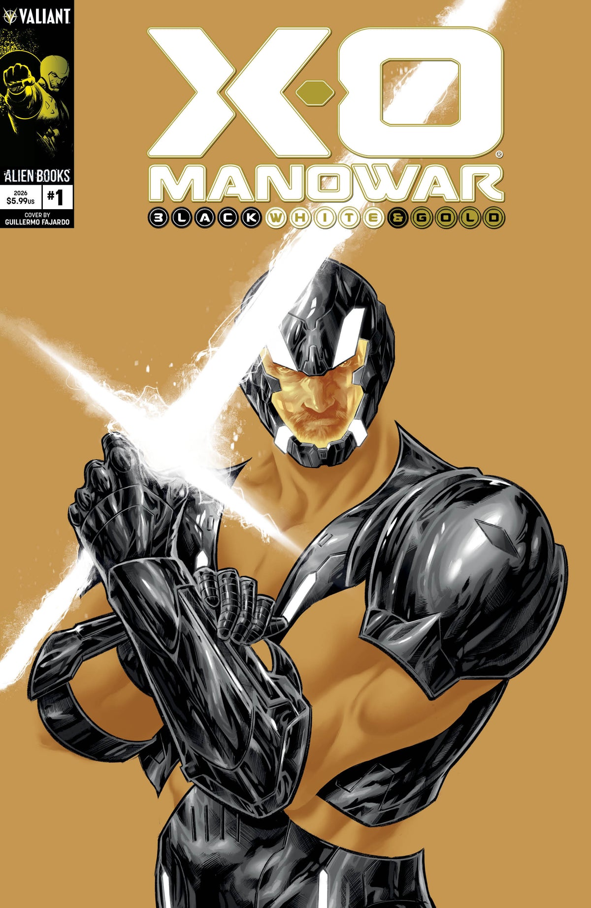 X-O Manowar: Black, White & Gold #1 Cover A Guillermo Fajardo