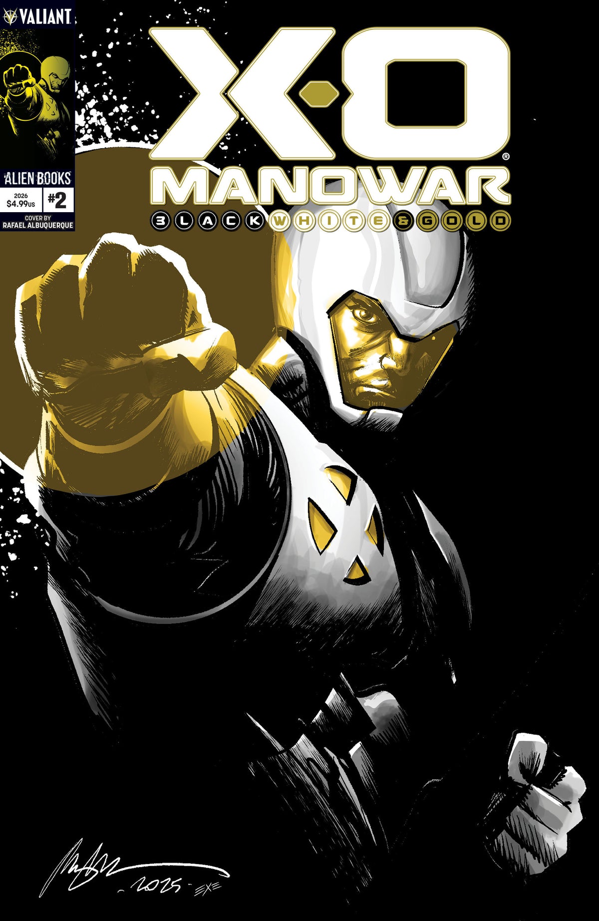 X-O Manowar: Black, White & Gold #2 Cover A Rafael Albuquerque