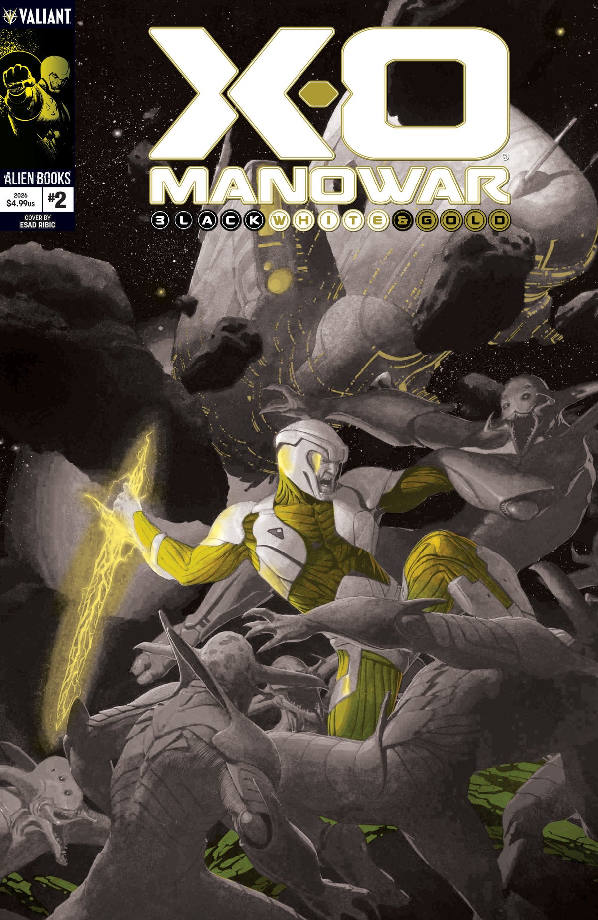 X-O Manowar: Black, White & Gold #2 Cover B Esad Ribic