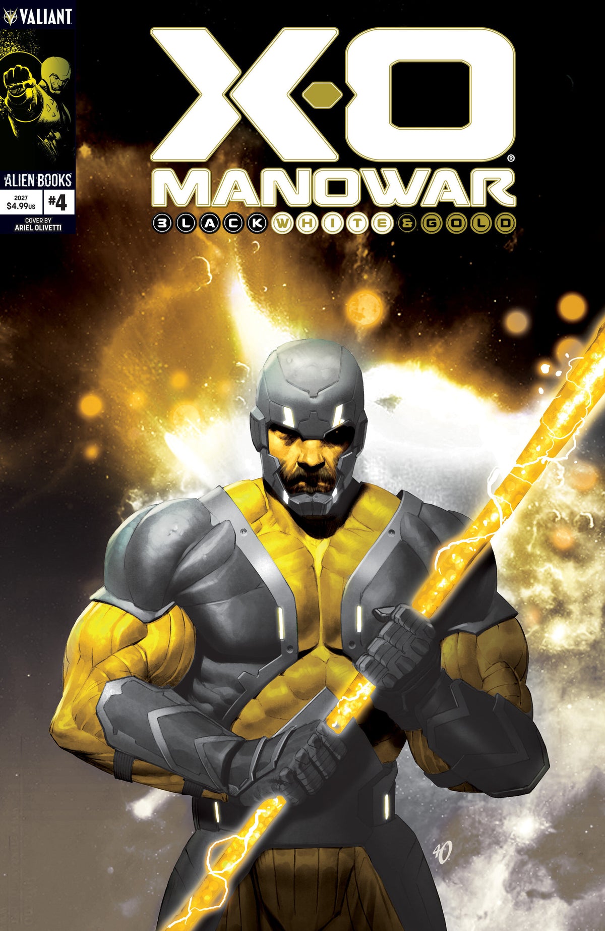 X-O Manowar: Black, White & Gold #4 Cover B Ariel Olivetti