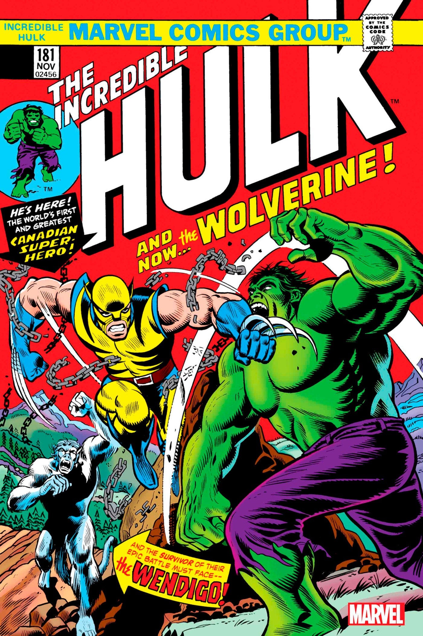 Incredible Hulk #181 Facsimile Edition foil variant cover — Wolverine vs Hulk