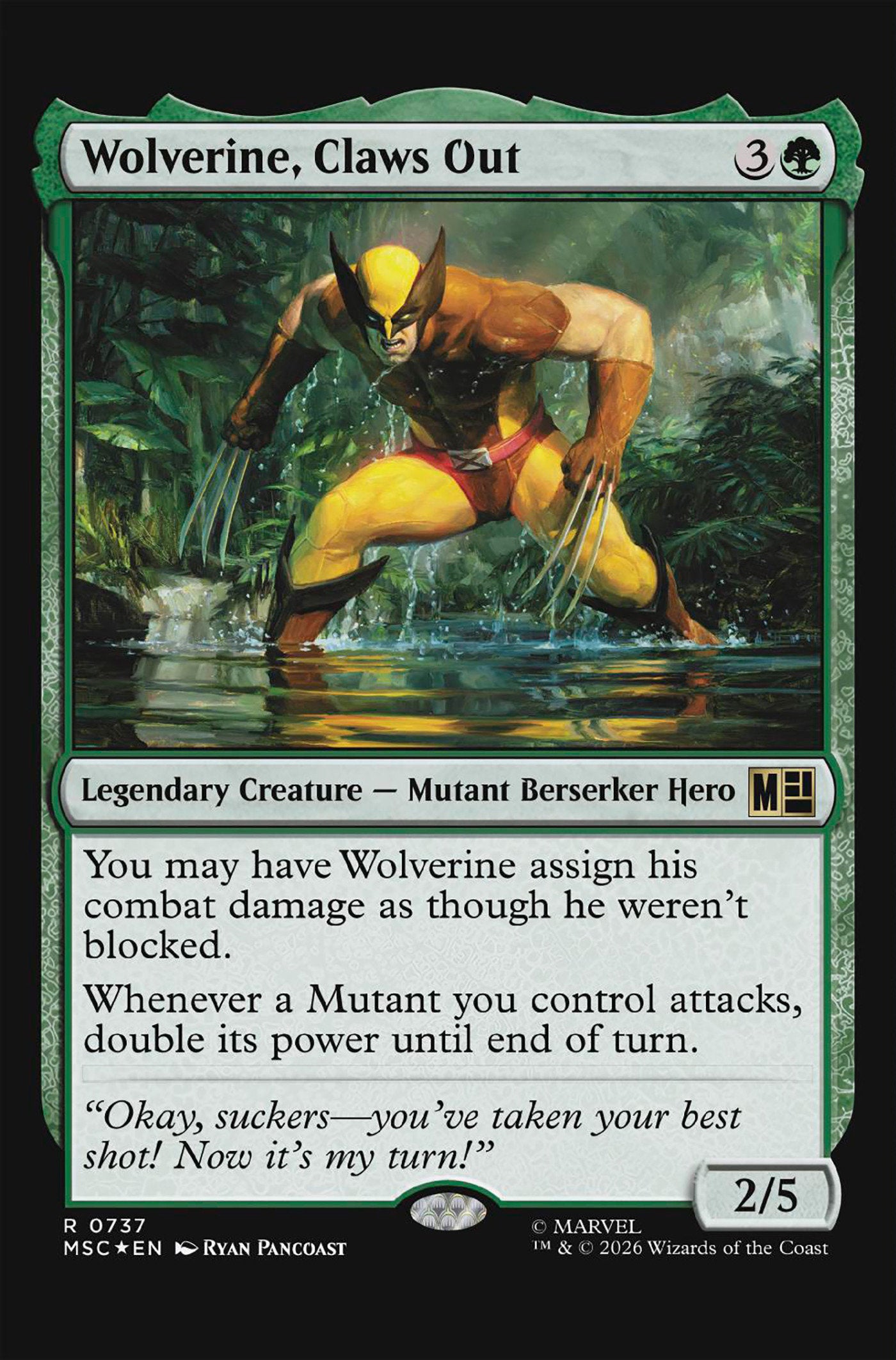 wolverine mtg card Spurred  Onslaught (ONS) | When Irascible Wolverine enters the battlefield Wolverine #22 Classified Artist Magic: