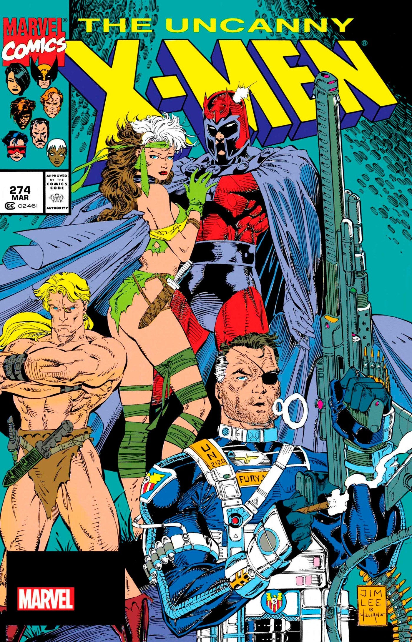 Uncanny X-Men #274 Facsimile Jim Lee foil exclusive variant cover — Rogue and Magneto