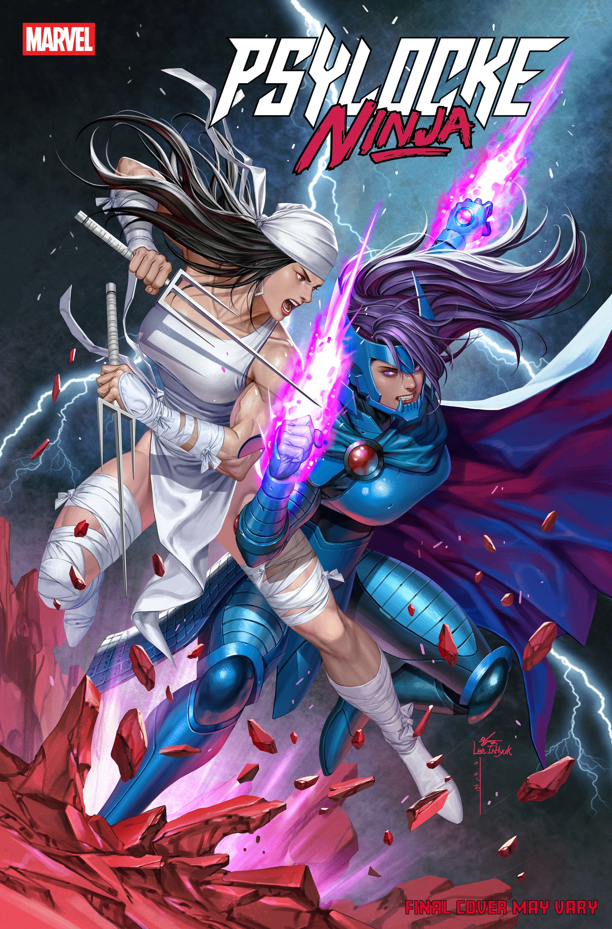 Comic book cover of 'Psylocke: Ninja #5 Inhyuk Lee Versus Elektra Variant'